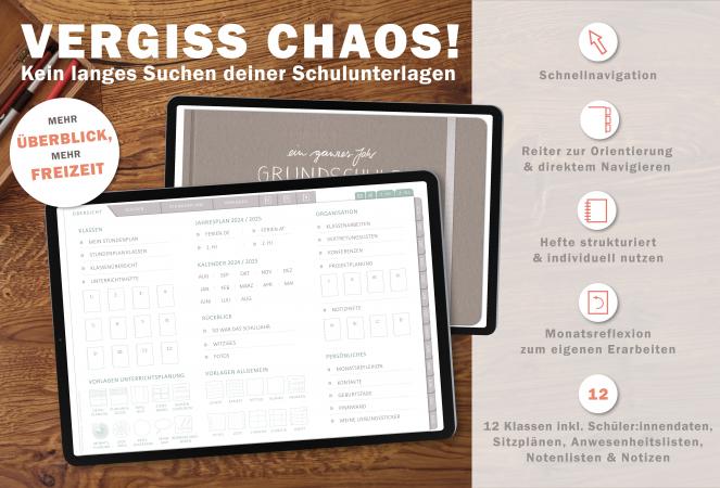 Digitaler Terminkalender 2024 2025 für Lehrerinnen & Lehrer für die Unterrichtsplanung, interaktives pdf